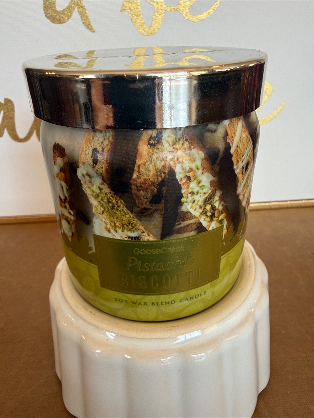 Pistachio Biscotti Scented Candle - Green